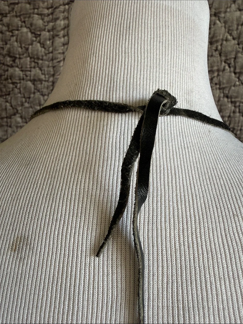 Raw Crystal Pendant Suede Cord Necklace - Black